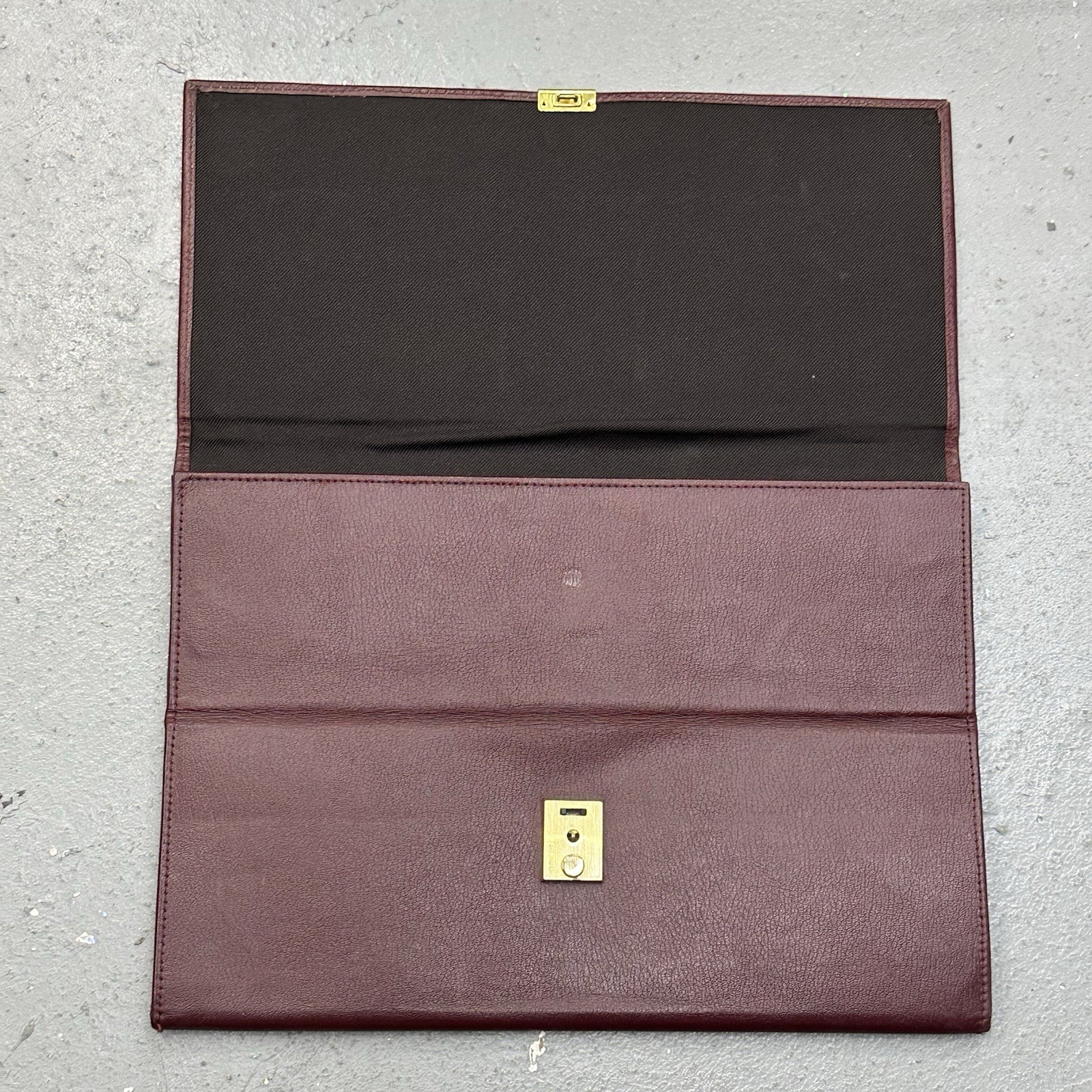 Ernst Leather Portfolio Case Burgundy Mexico Made Folder Briefcase Travel Clutch