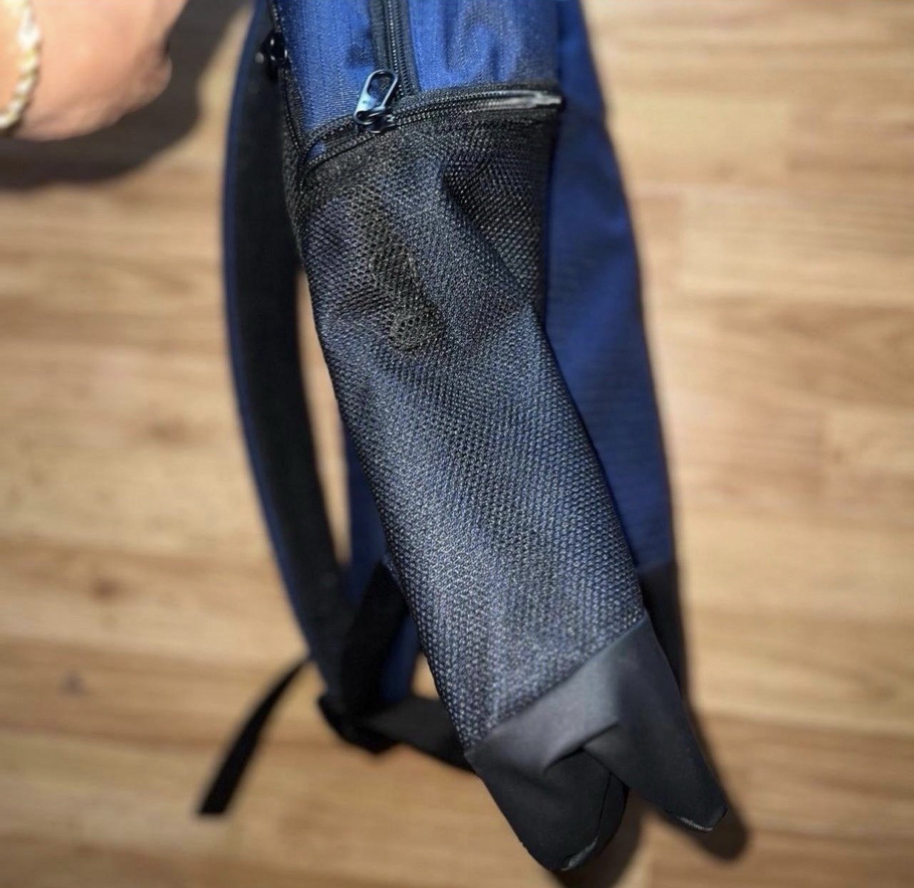 Nike Blue/Black Medium Backpack Zip Closure Padded Straps Outer Pockets