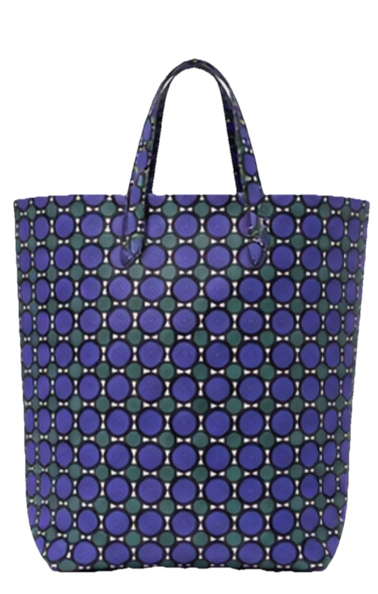 Marni Reversible Tote Bag Mens Unisex Geometric Polka Dot Purple Green Italy