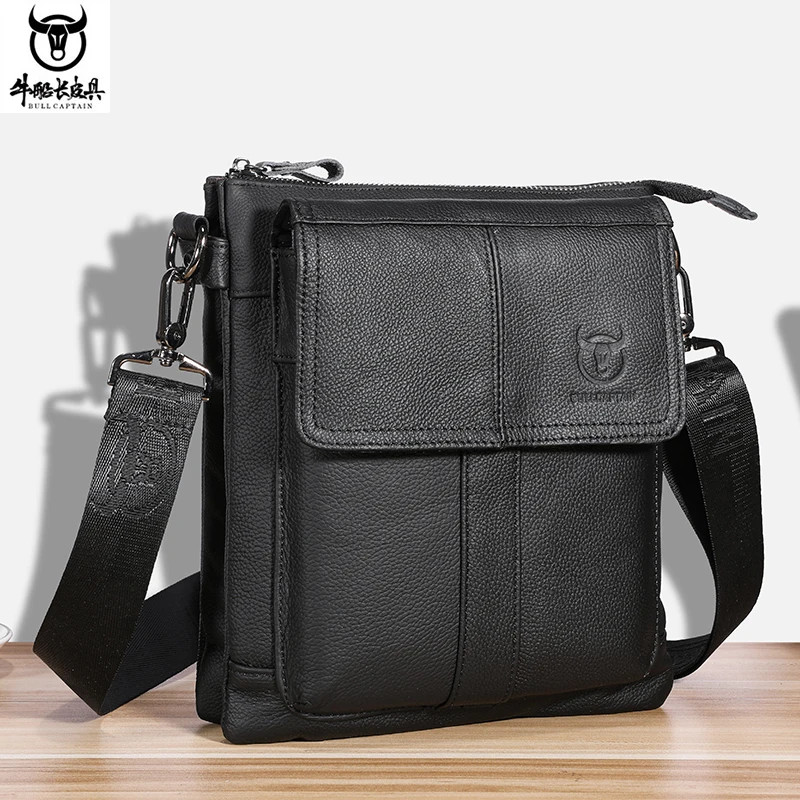 djb666 mens crossbody bag genuine leather large capacity zip business