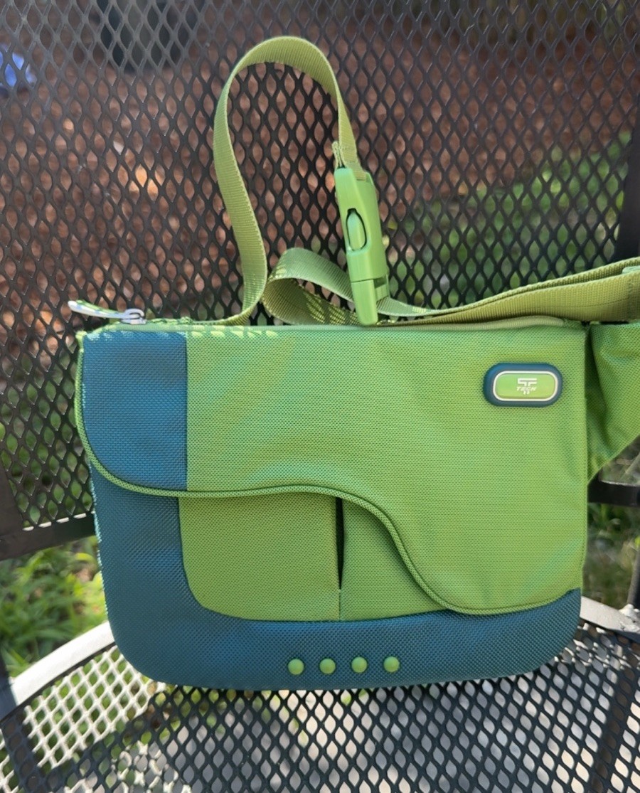Vintage Retro TUMI T-Tech Sheriff Model Waist Bag Fanny Pack Green Blue