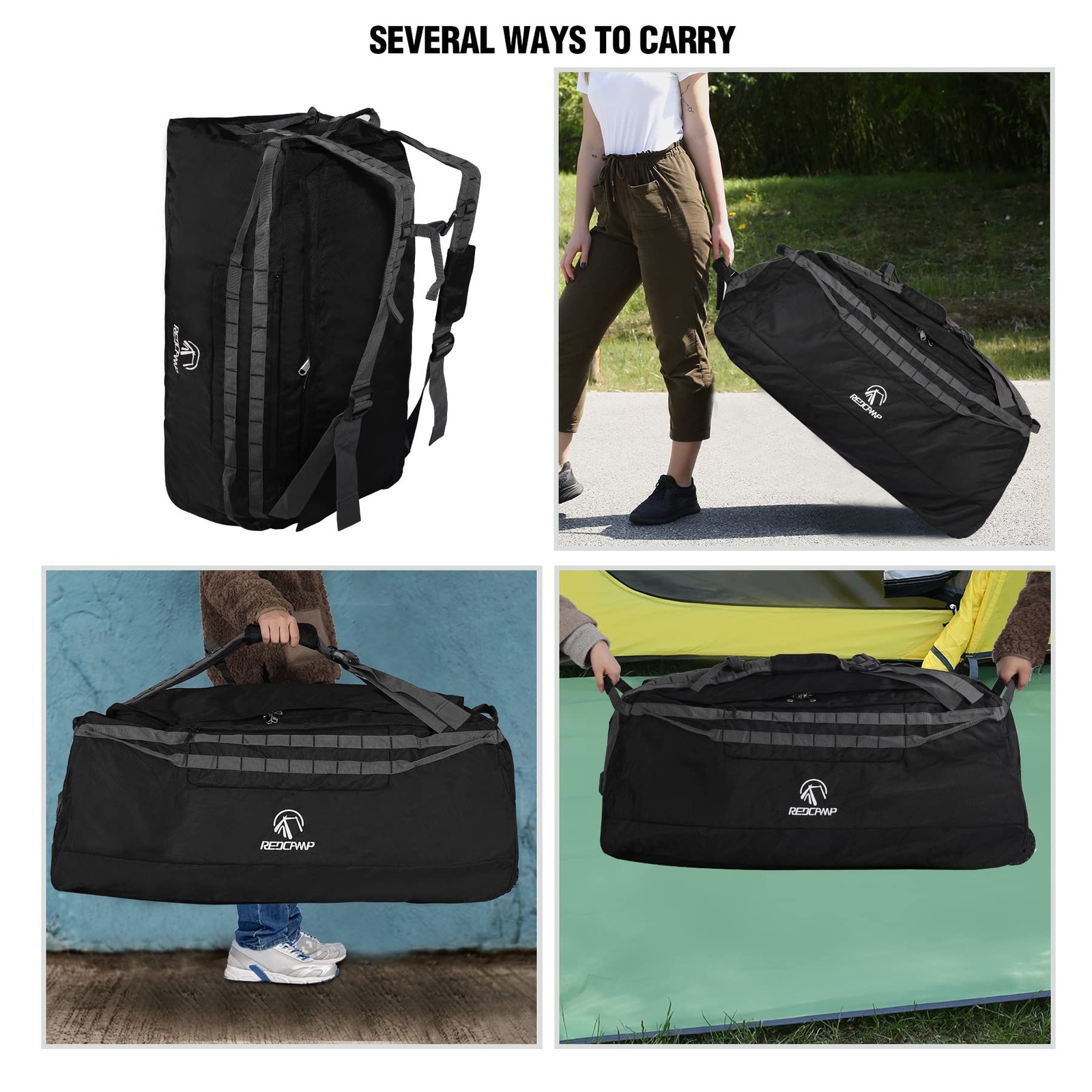 85L/120L/140L Foldable Duffle Bag with Wheels, Large Travel Duffel Bag, 140l …