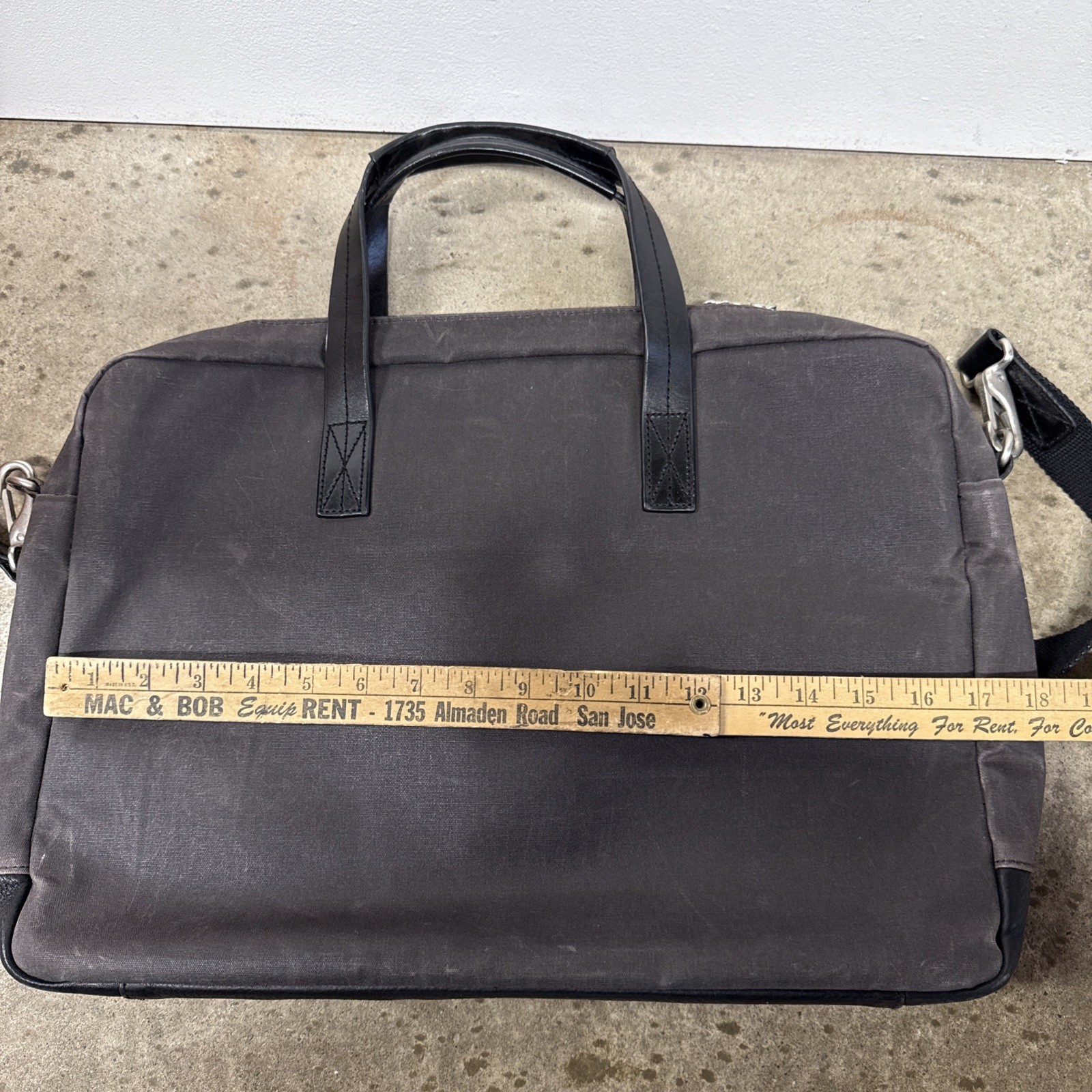 Property Of… Shoulder Strap Briefcase Bag Canvas & Leather