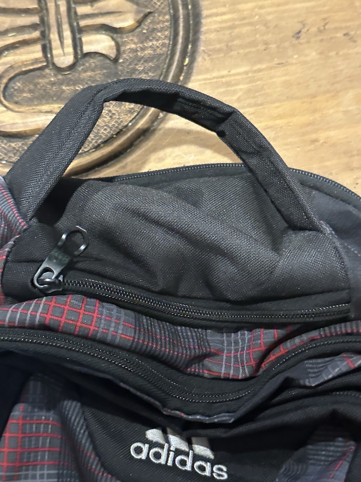 Adidas Large Laptop Backpack Unisex RARE Plaid Layout VERY CLEAN