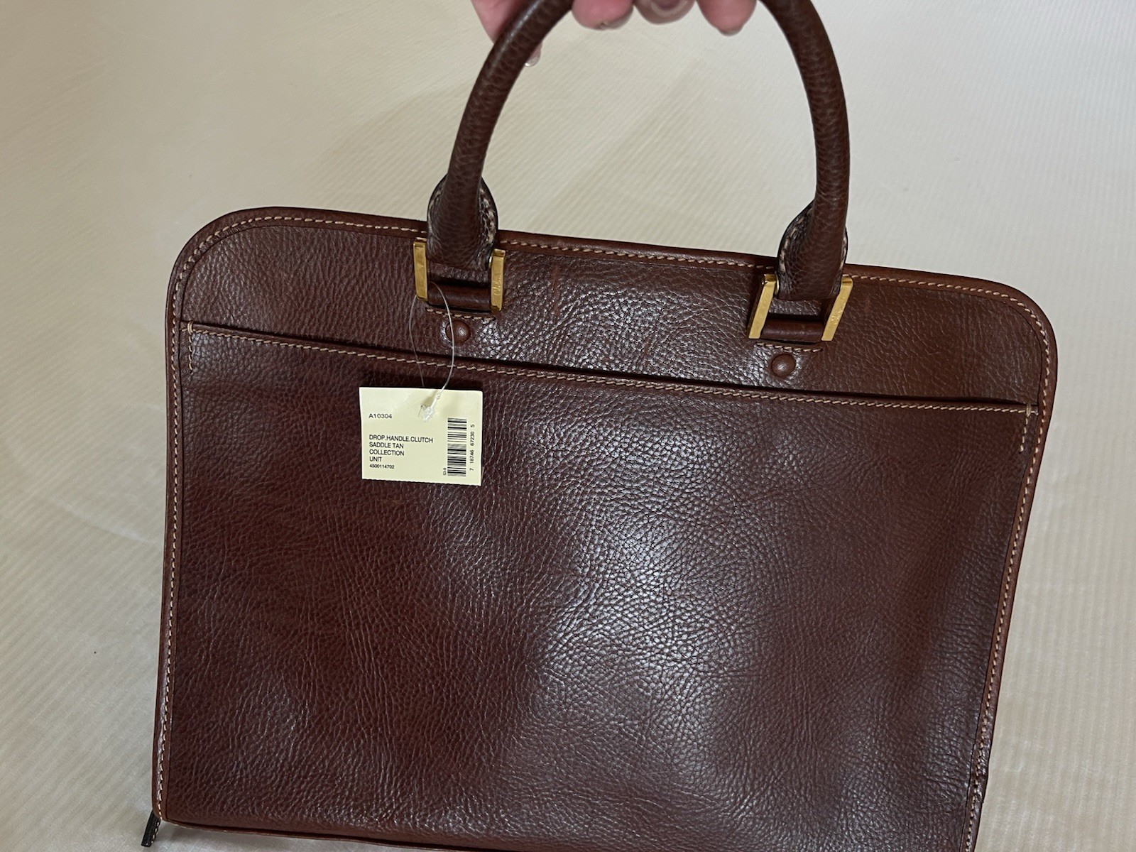 Cole Haan Collection Special Edition Drop Handle Laptop Clutch,saddle Tan, Mens