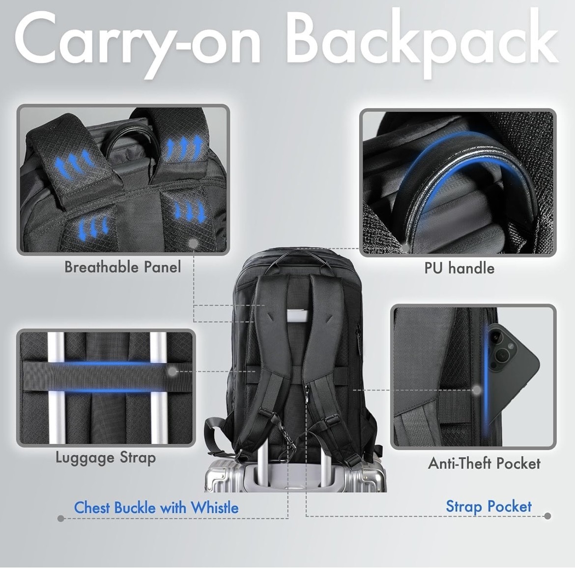 BRAND NEW – Heroic Knight Travel Backpack for Men – 30L Laptop w/ 17.3″