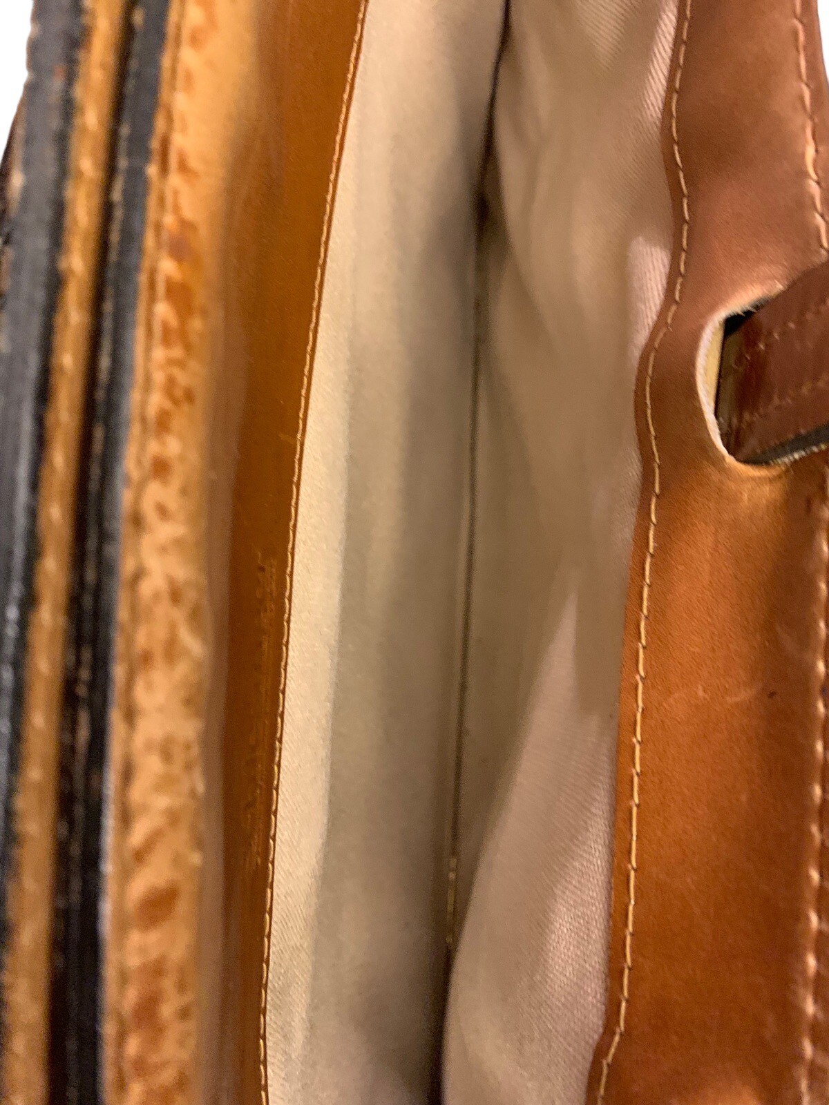 SCHLESINGER Brothers Vintage Cowhide Leather Briefcase Portfolio Brown Camel