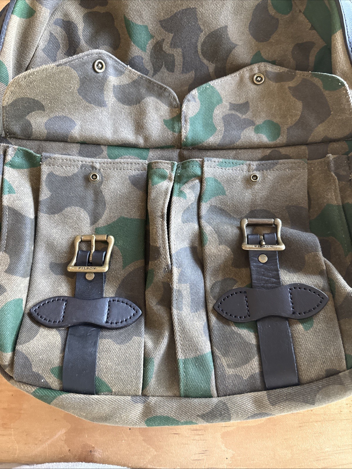 Filson Large Rugged Twill Rucksack Backpack Made In USA Camo Canvas