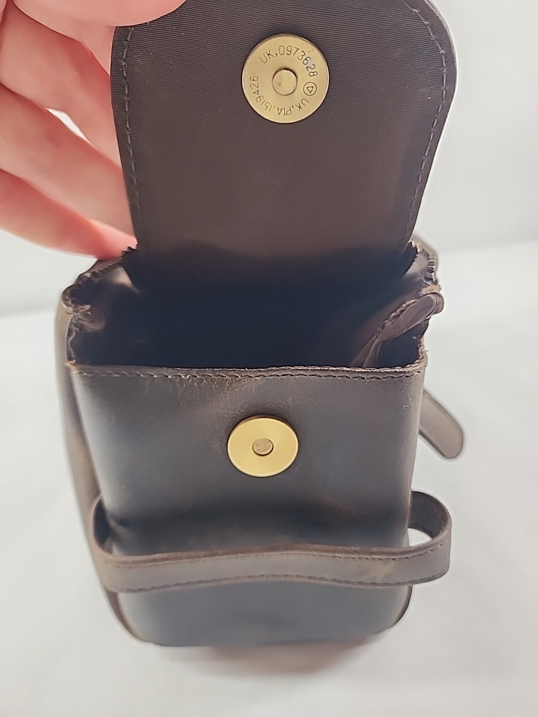 KomalC Brown Buffalo Leather Travel Dopp Toiletry Bag