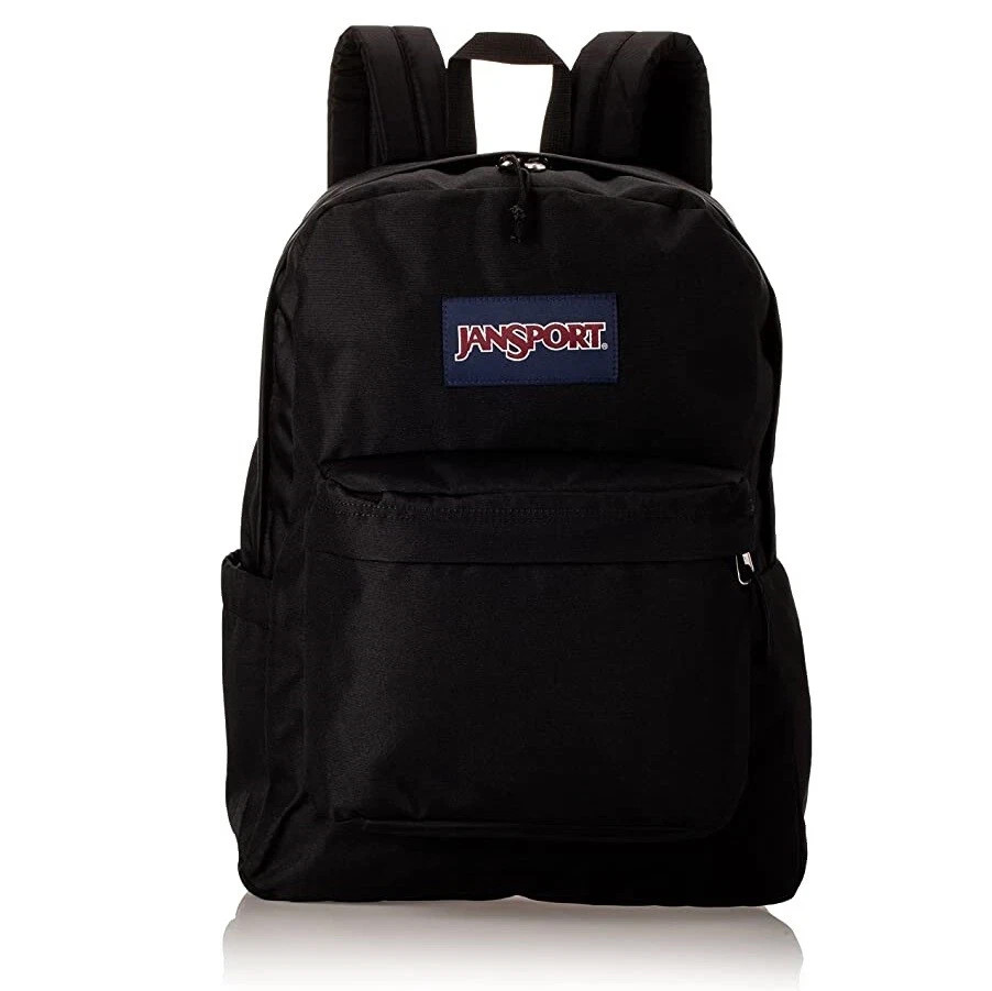 JanSport Superbreak Plus Backpack in Black for Work and Travel with Water Pocket