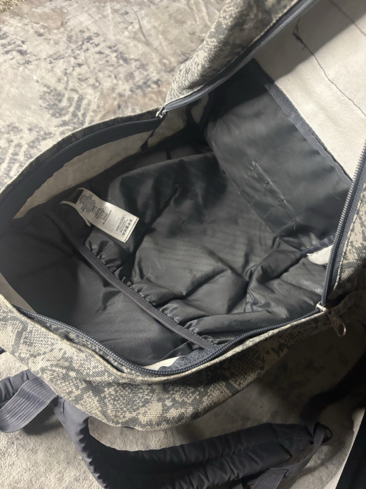 JanSport Gray Snake Print Backpack with Front Zip Pocket *Rare*