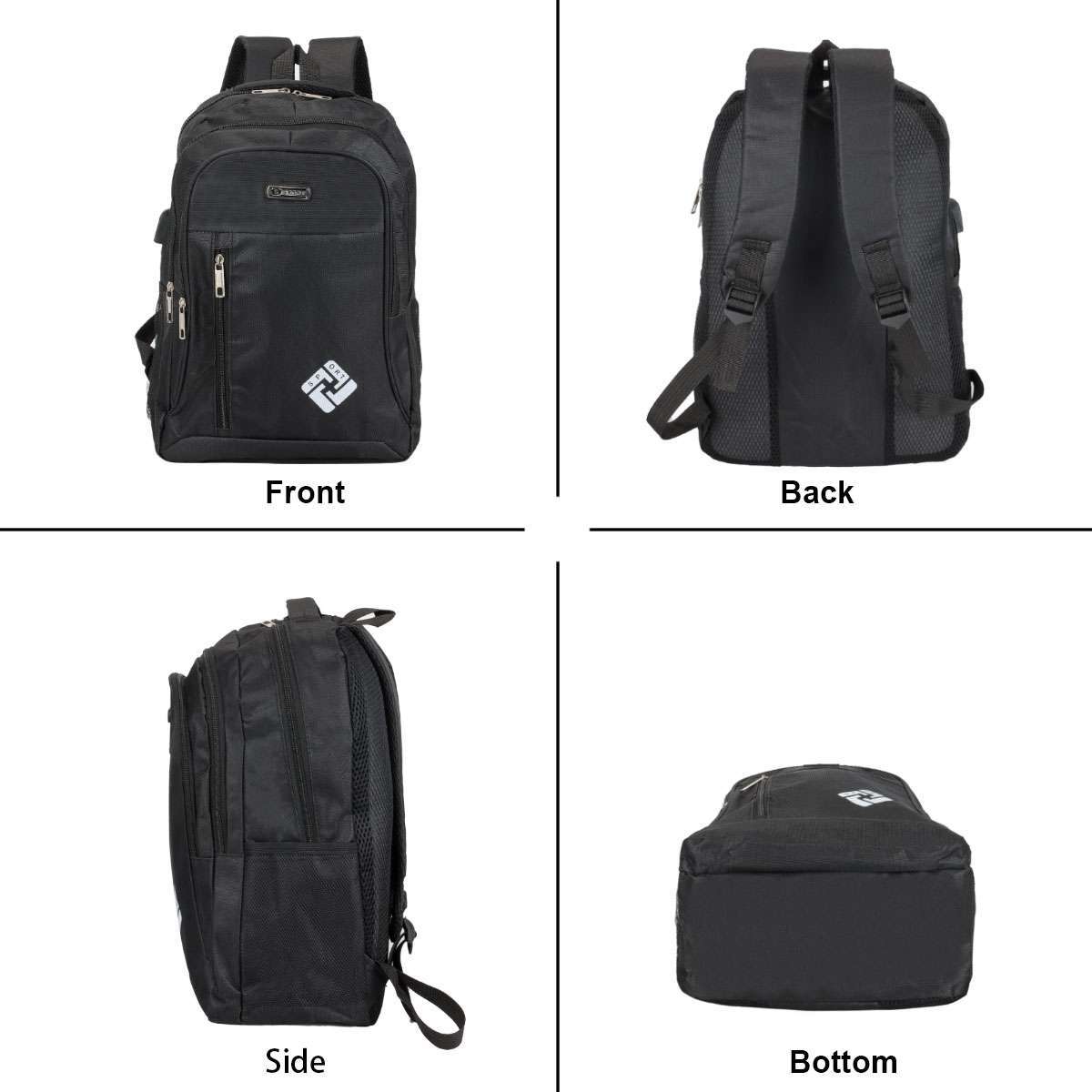 Waterproof Oxford Laptop Backpack Travel Business Shool Book Bag with USB Port