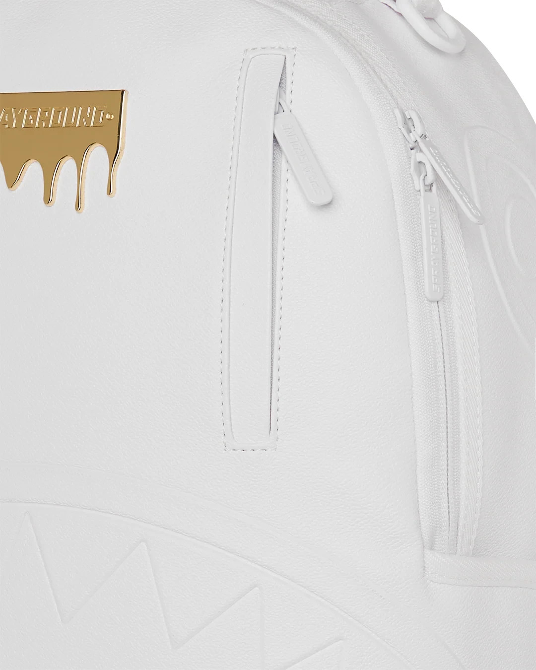 Sprayground Brick Gold Luxe Backpack🔥White Embossed Bookbag Large School Bag