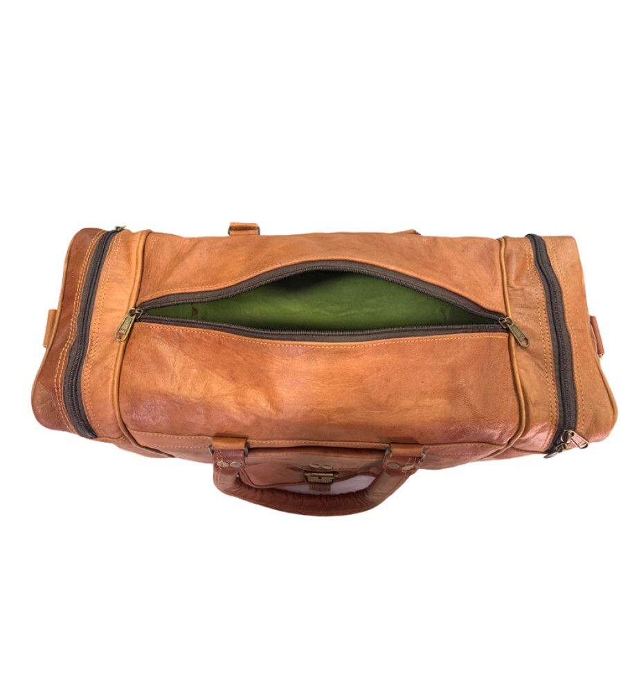 38″ Lambskin Leather Duffel Men’s Overnight Carry-On Travel Luggage Gym Bag