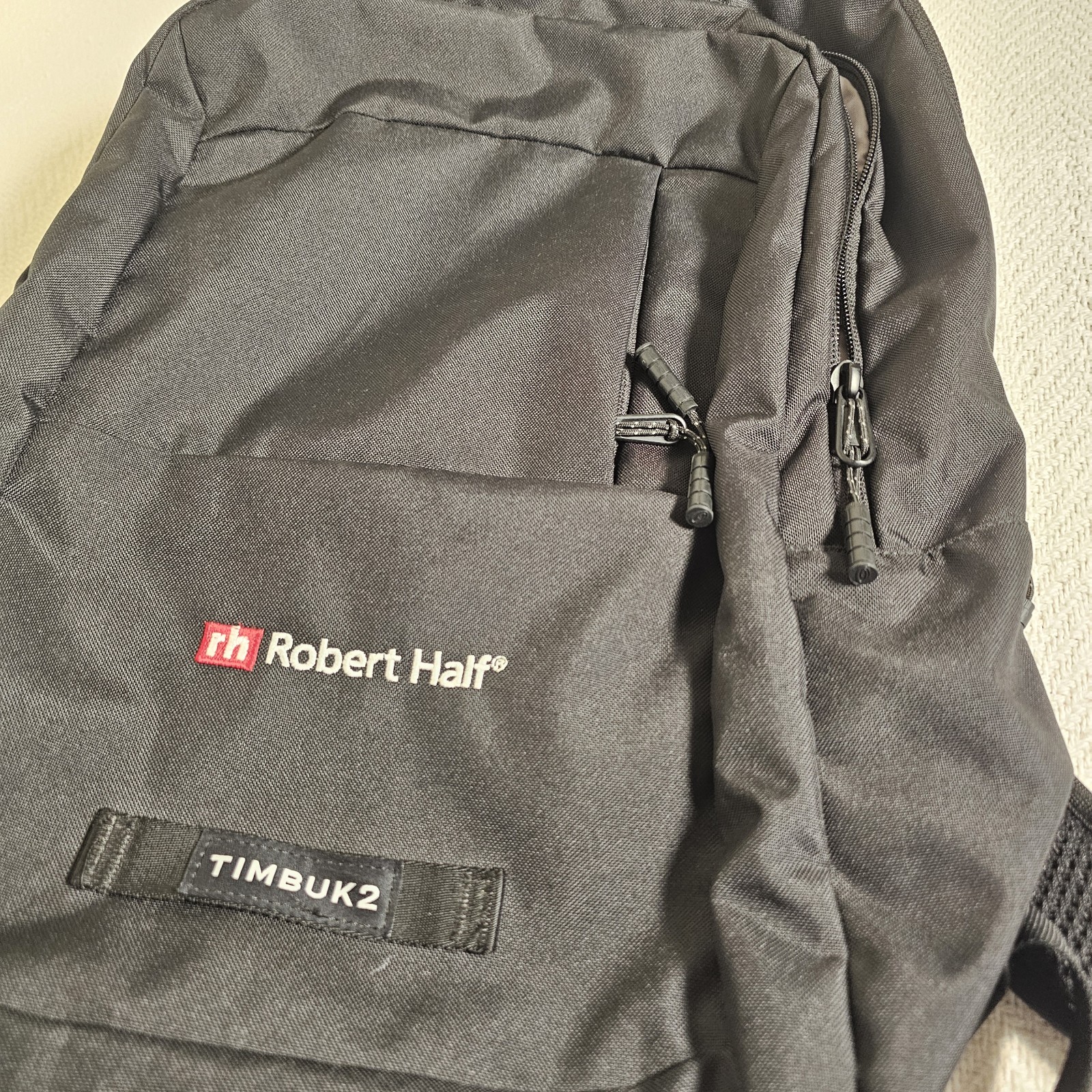 Timbuk2 Parkside Laptop Backpack Logo “Robert Half” Jet Black Travel Office Book