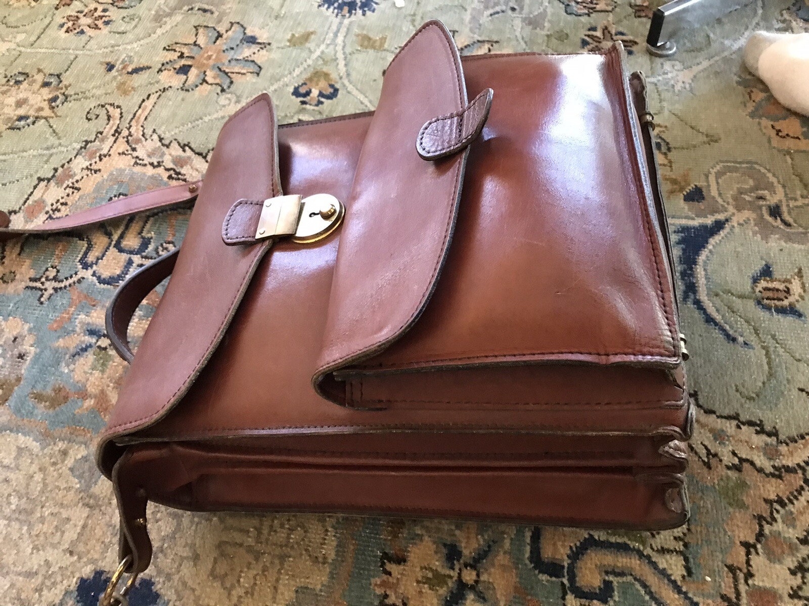 Schlesinger Saddle Leather Briefcase Messenger bag