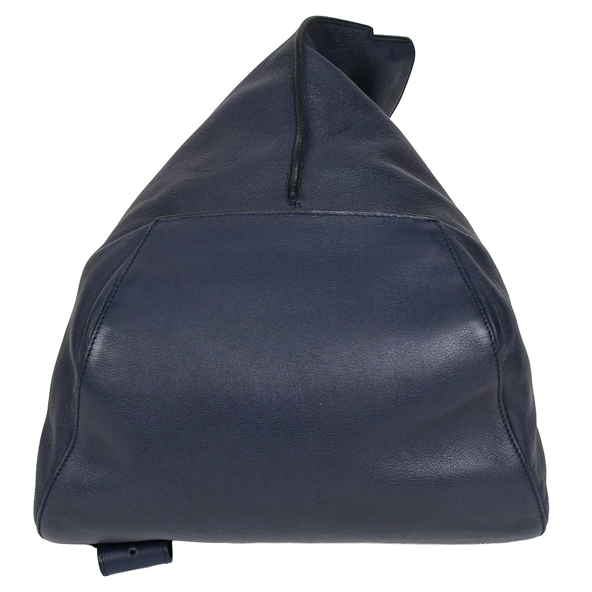 LOEWE Anagram Anton Sling Bag Body Shoulder Leather Navy Blue Silver HW