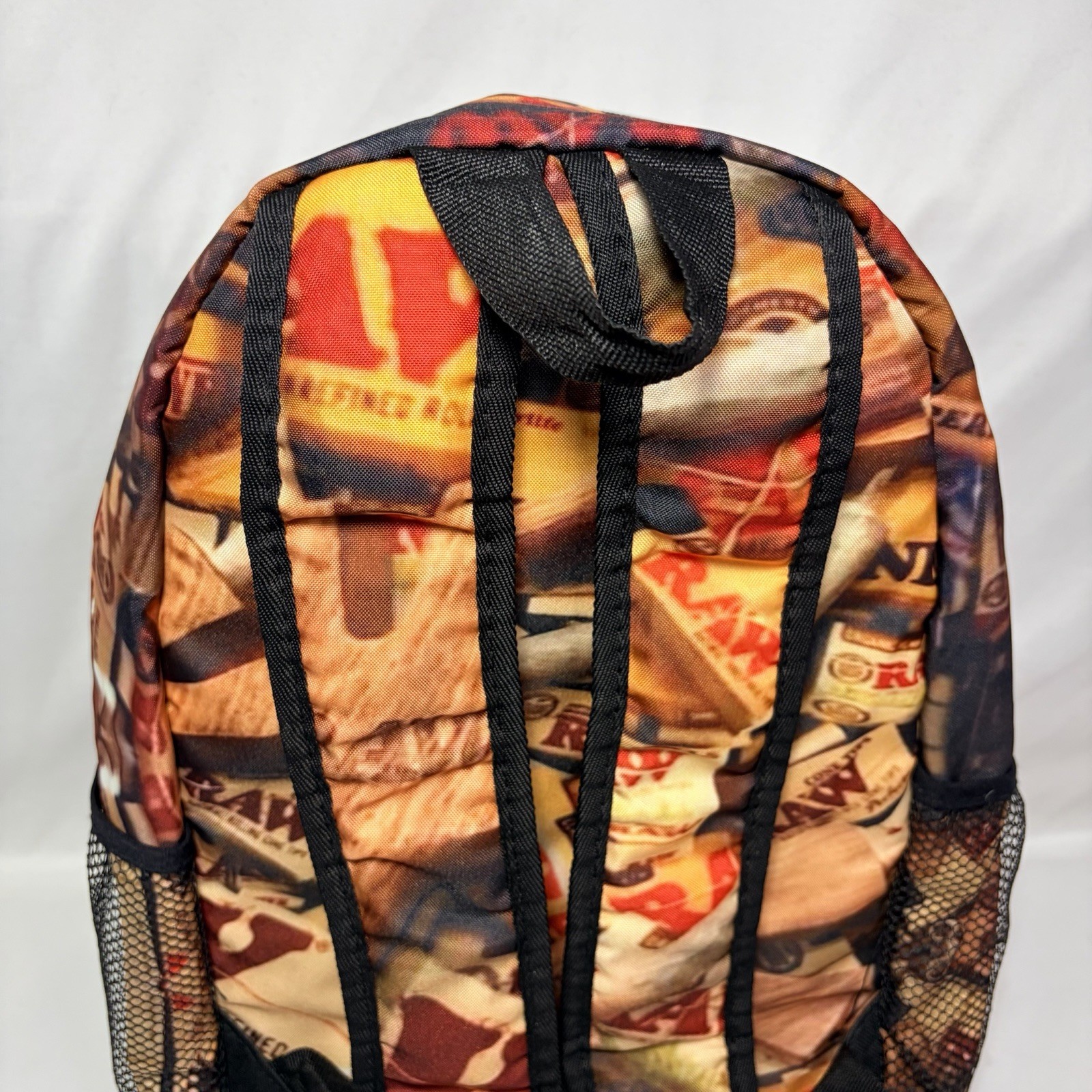RAW Smoking Paper/Cones Branded Collage Logo Image Zipper Backpack New