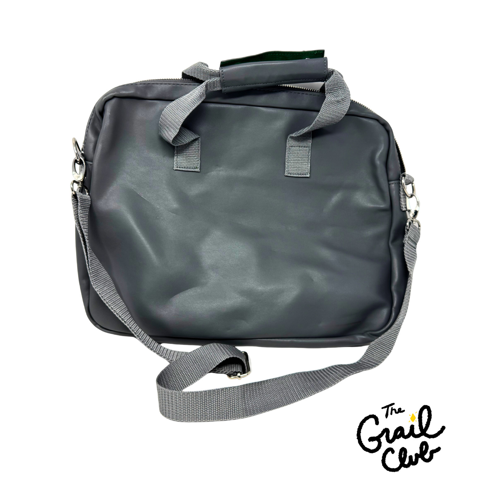 Calvin Klein Eternity For Men Faux Leather Messenger Bag Gray/Green – Free Ship