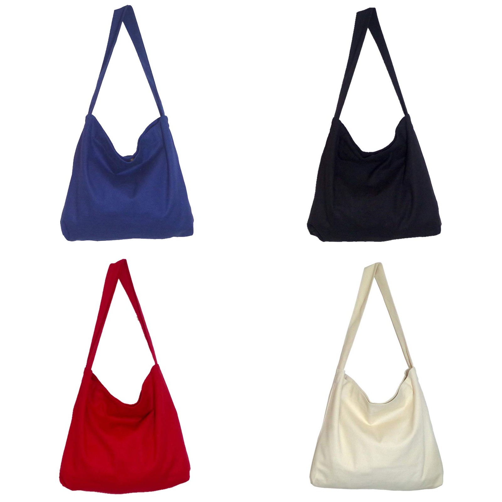 Colorful Seasons Canvas Bag with Magnetic Snap Large Size Simple Large, Black