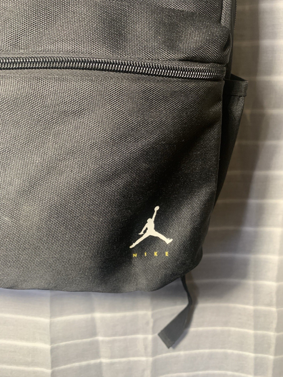 Jordan Backpack Black/White/Yellow Zip Closure Adjustable Straps Outer Pockets
