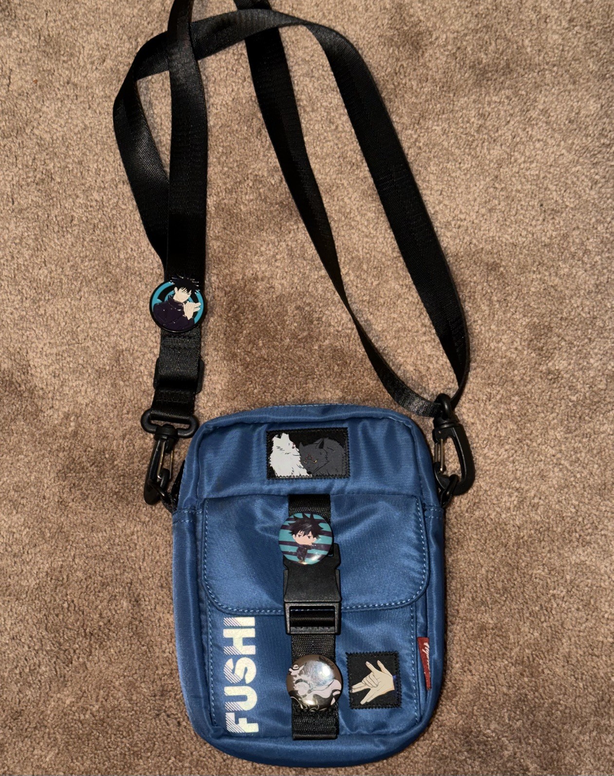 Hydrobon Mini Crossbody Bag Blue Utility Pouch Streetwear Festival Shoulder L1
