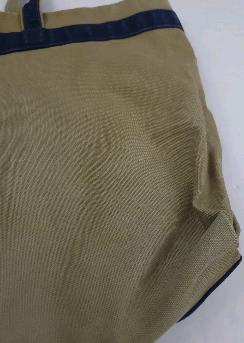 Vintage 90s Dun Mor Designs Duck Embroidered Heavy Canvas Tote Bag USA Navy Tan