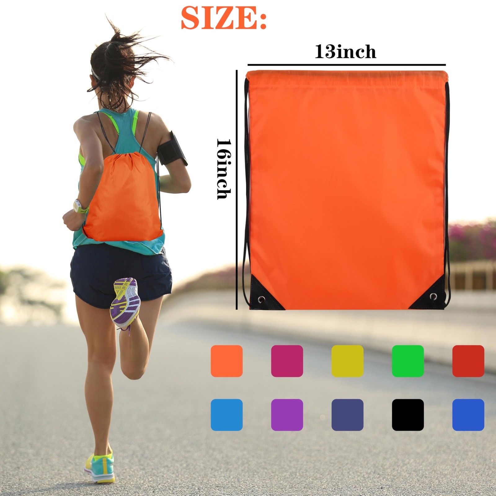 60 Pieces Drawstring Backpack Bags Sports Sackpack Bulk Cinch Gym 20 Colors