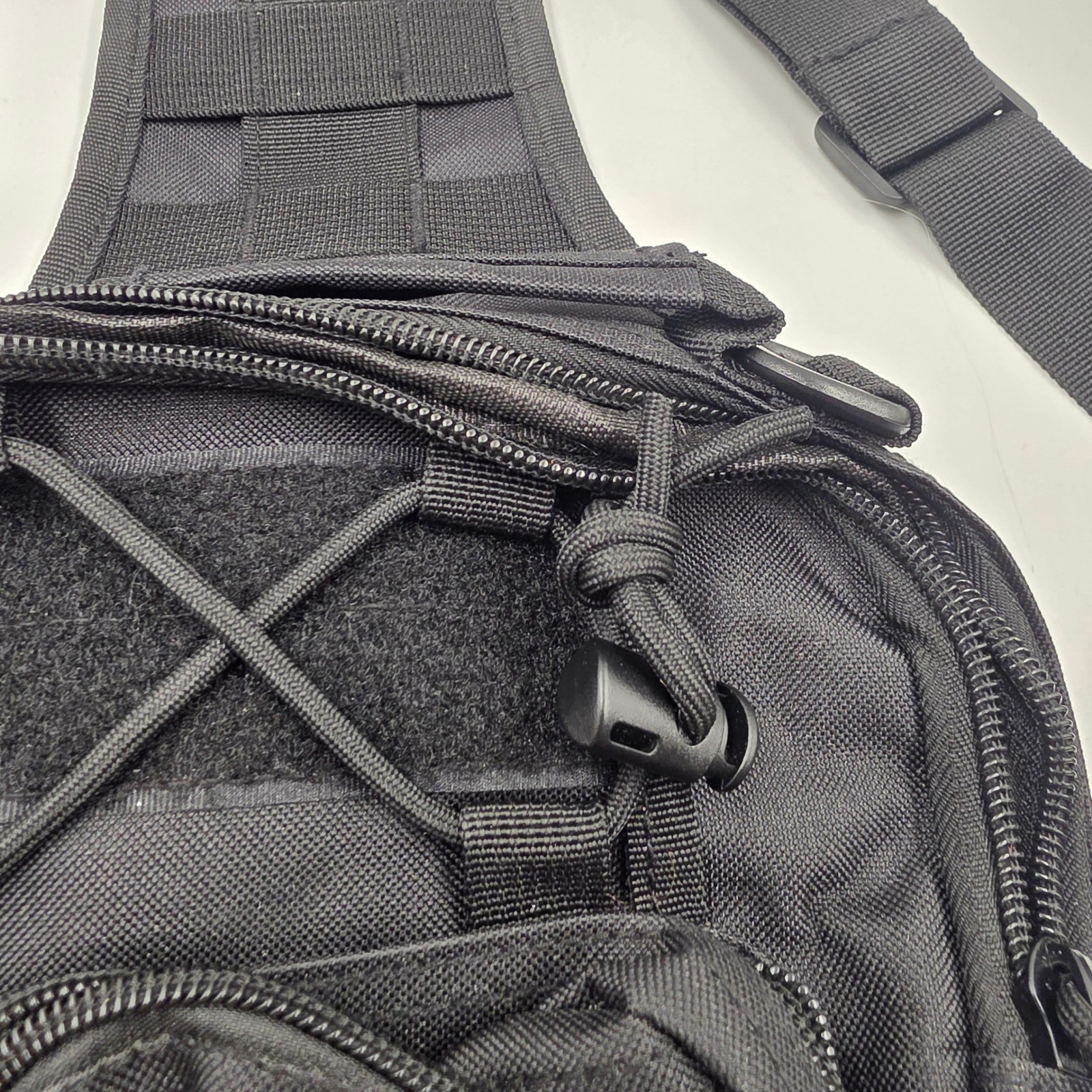 Black Tactical Sling Bag MOLLE Messenger Shoulder Pack Utility EDC Gear