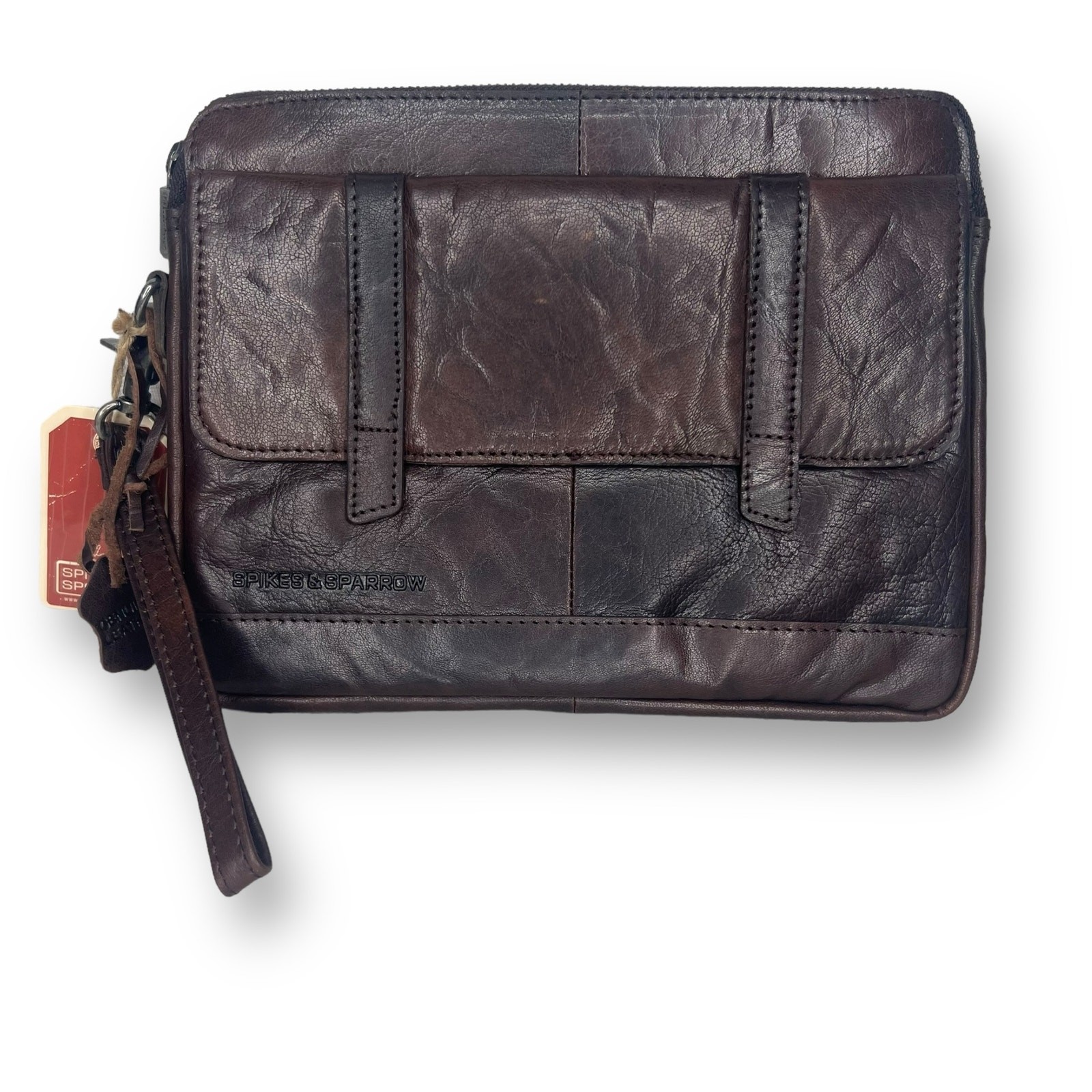 Spikes and Sparrow Dark Brown Buffalo Leather Tablet Case iPad Sleeve Bag 11×9.5