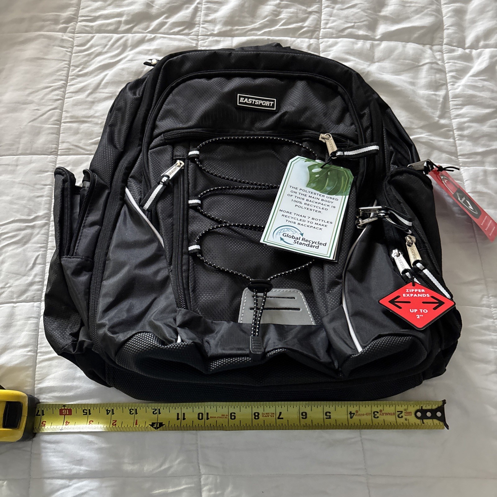 Eastsport Optimus Laptop Backpack Expandable Black New With Tags