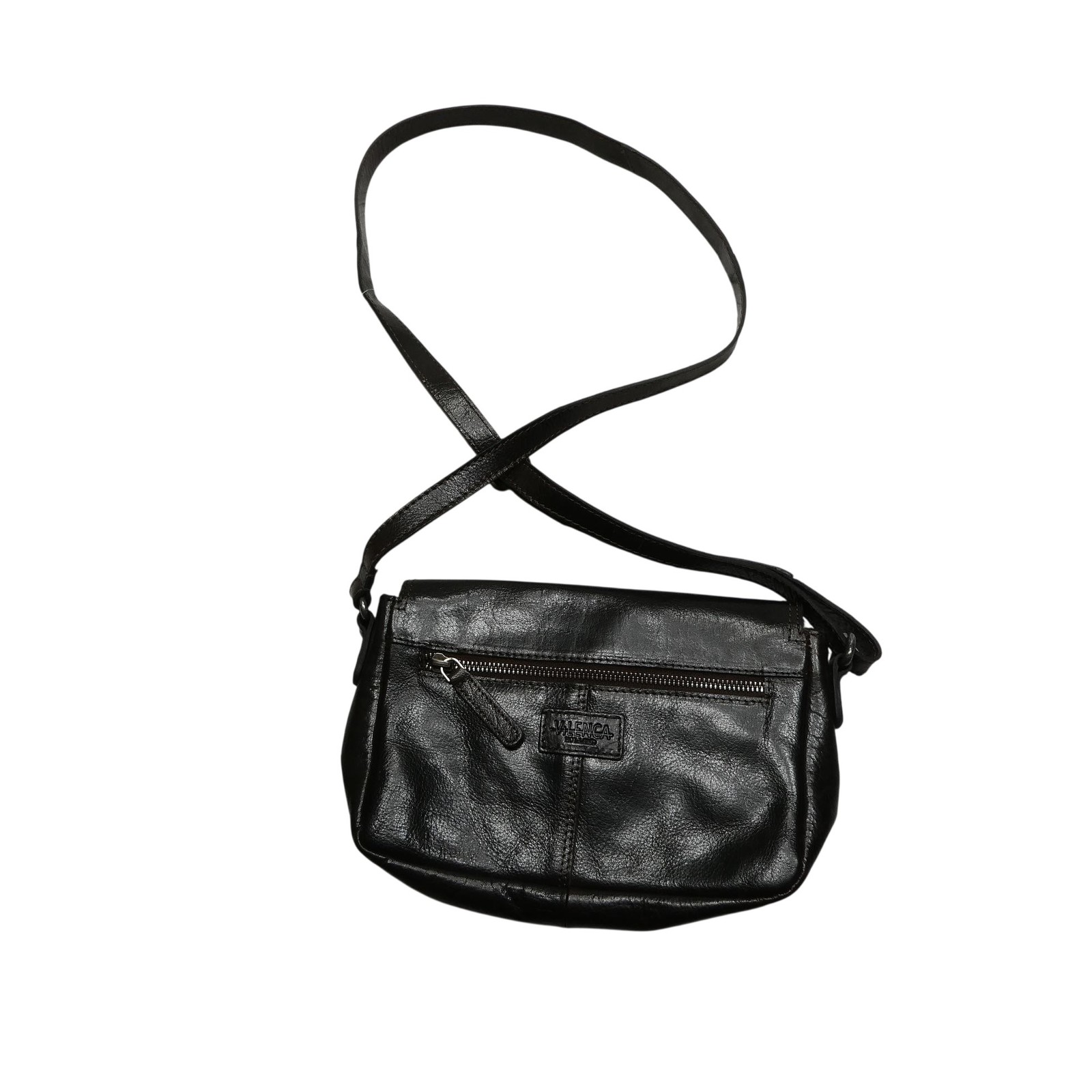 VLENCA Leather Crossbody Messenger Bag Mens Small Brown Lined Organizer Pockets