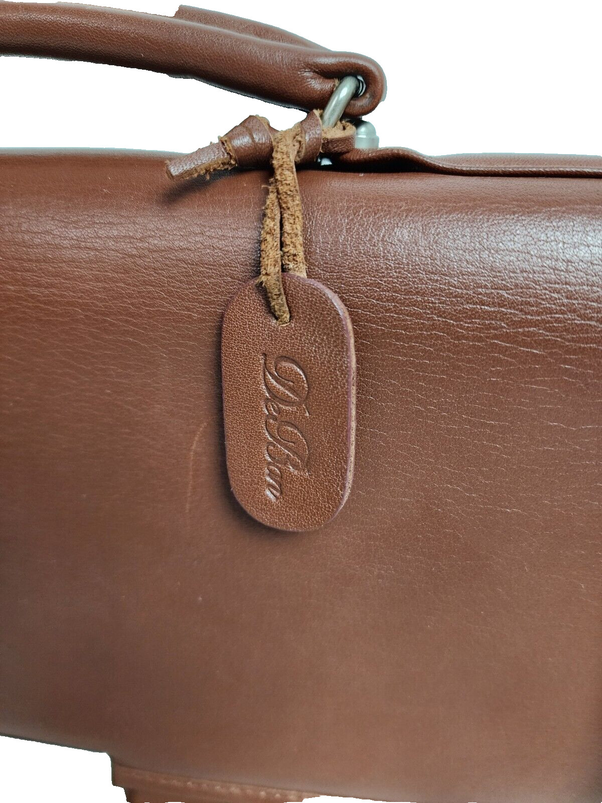 DeBon Saddle River Collection Leather Briefcase Messenger Bag With Number Lock