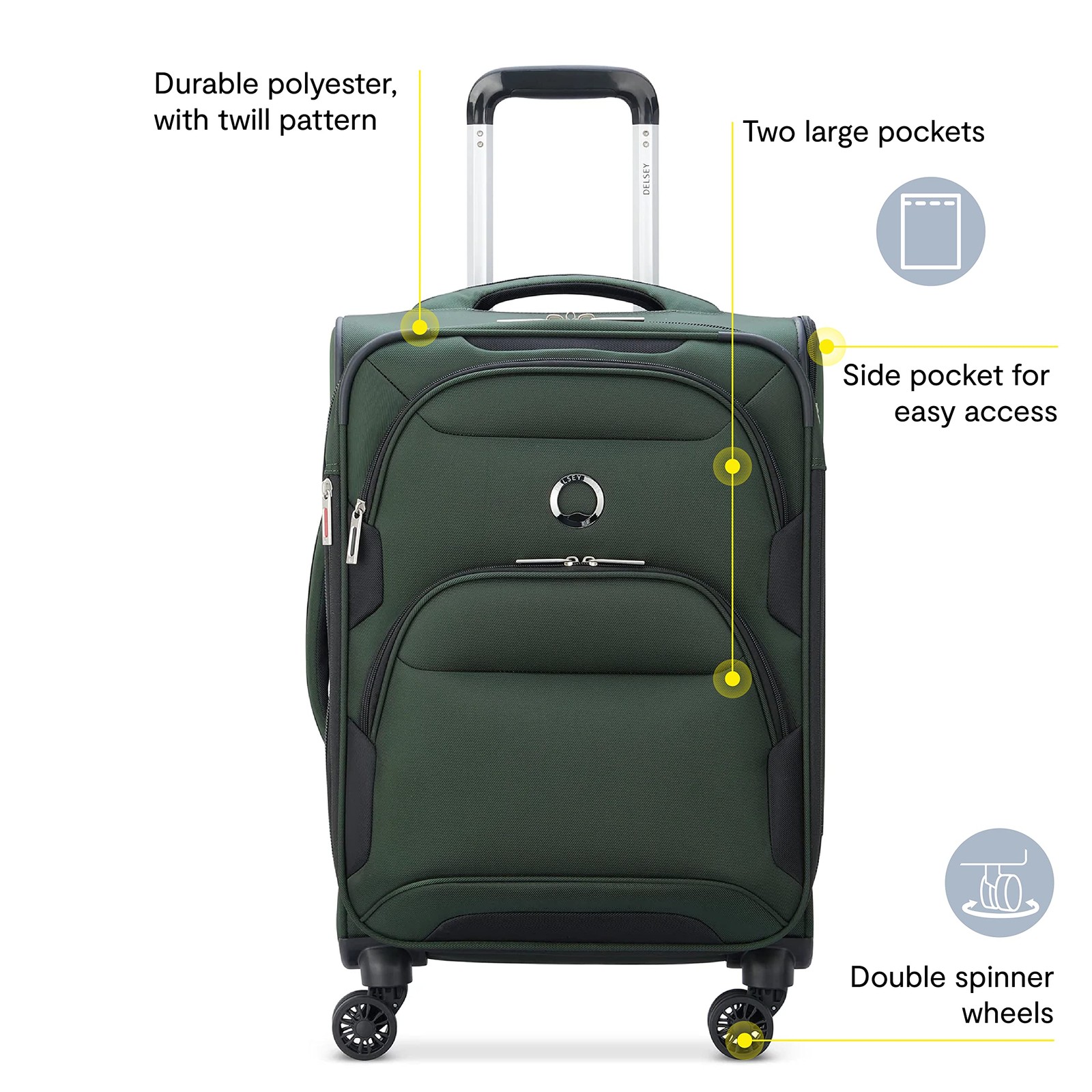 DELSEY Paris Sky Max 2.0 Expandable Luggage with Spinner Wheels 21 Inch U3