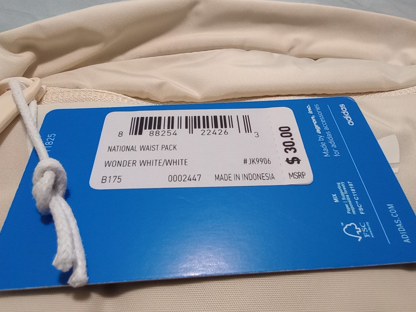 Adidas Originals National Waist Pack Fanny Pack Unisex Wonder / Cream White NWT