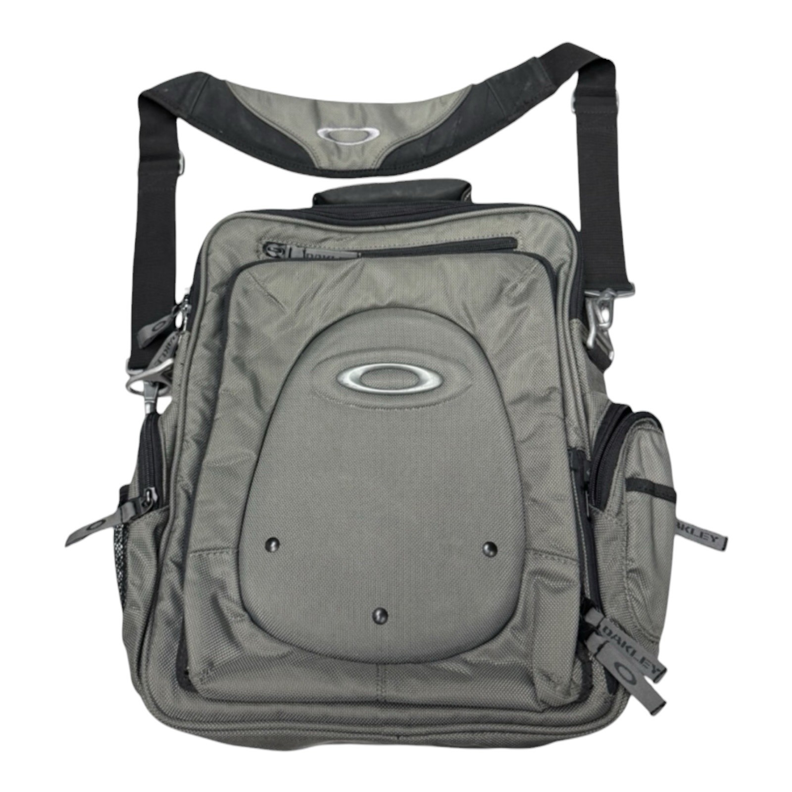 Vintage Y2K Oakley Tactical Field Gear Vertical Messenger Laptop Bag Gray Tech
