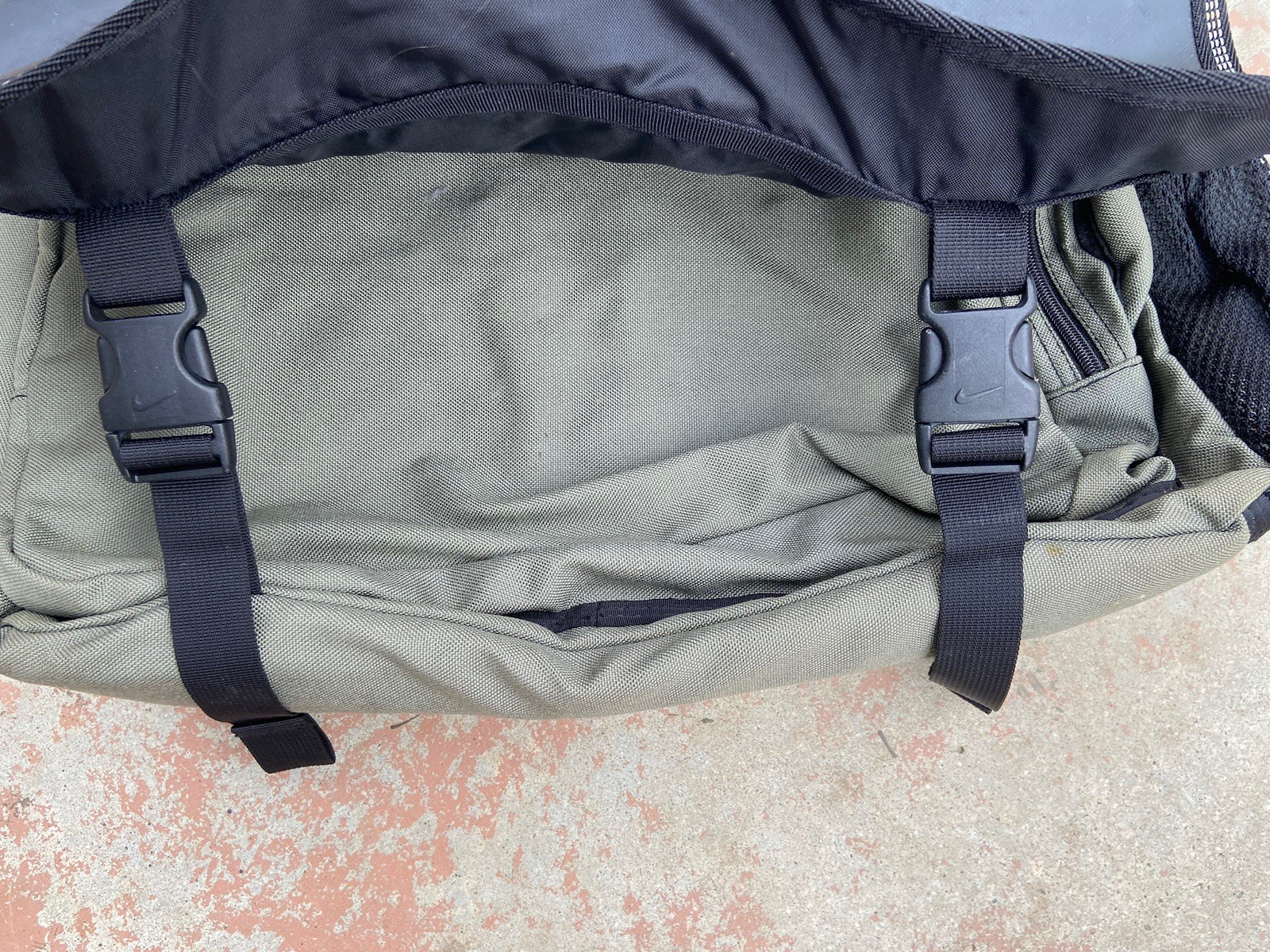 Vtg 90s Nike Messenger Bag Shoulder Backpack Multi Pocket Leather Laptop Carrier