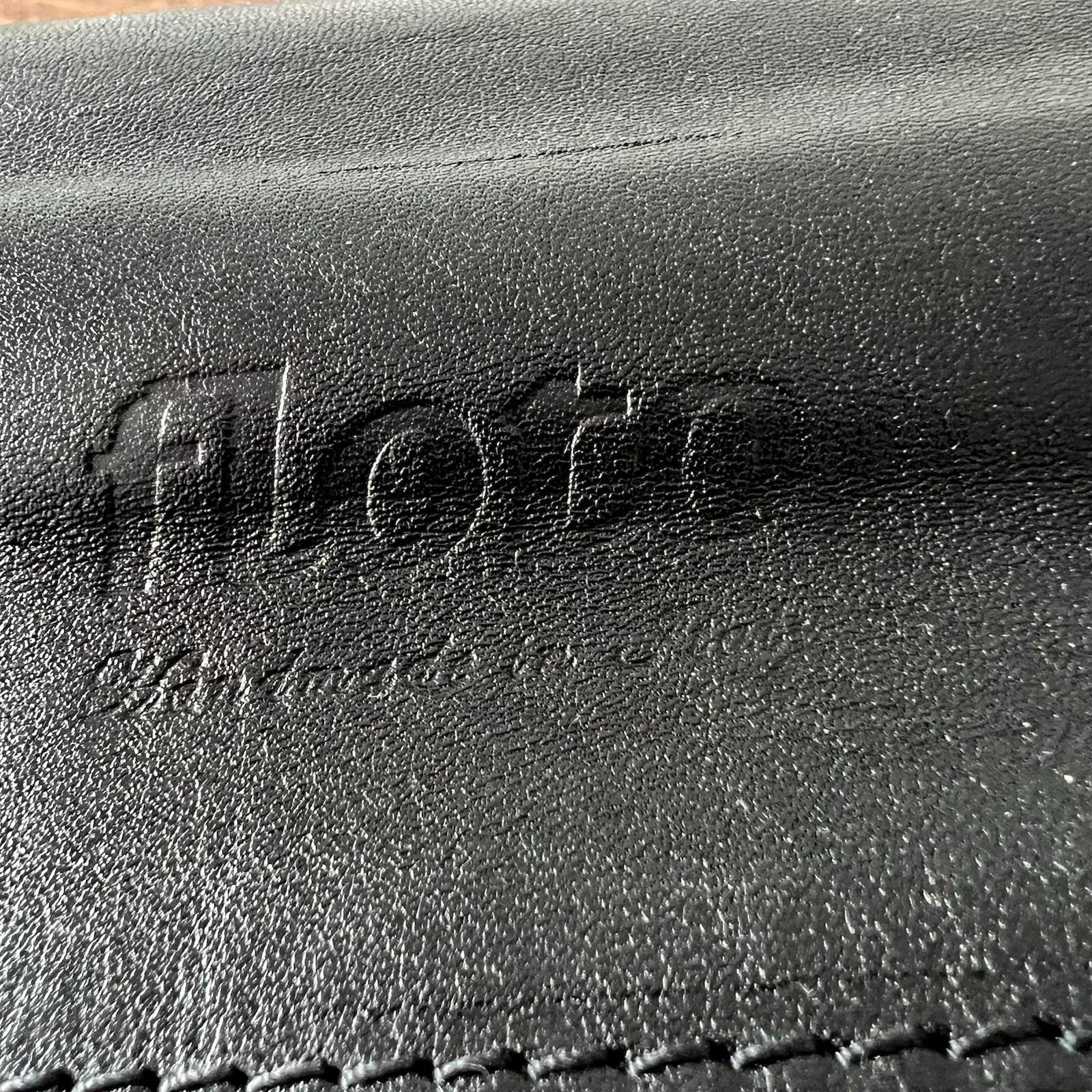 Floto Firenze Black Leather Buckle Strap Briefcase Messenger Bag Made In Italy