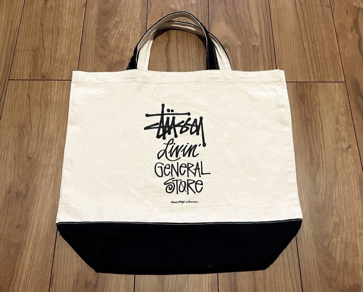 Stussy Livin’ General Store tote bag 43×45×17cm rare Japan