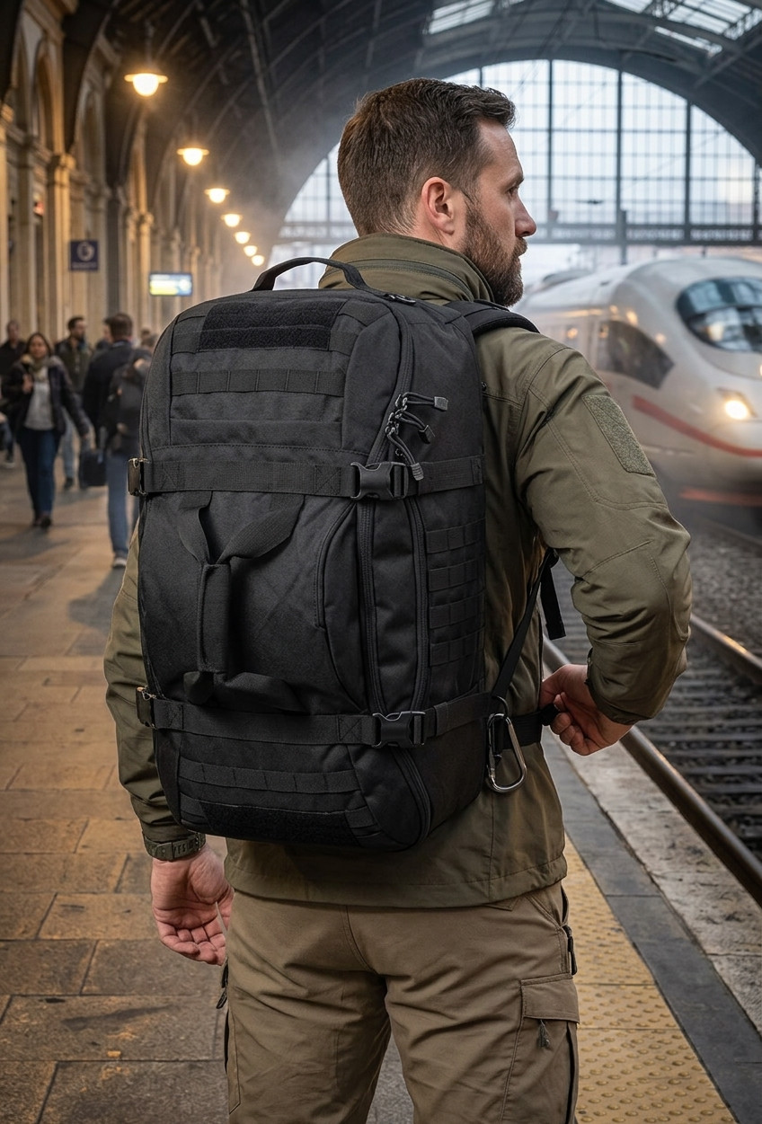 Tactical Duffle Bag Heavy Duty MOLLE Travel Gym Backpack for Men Camping Fishing