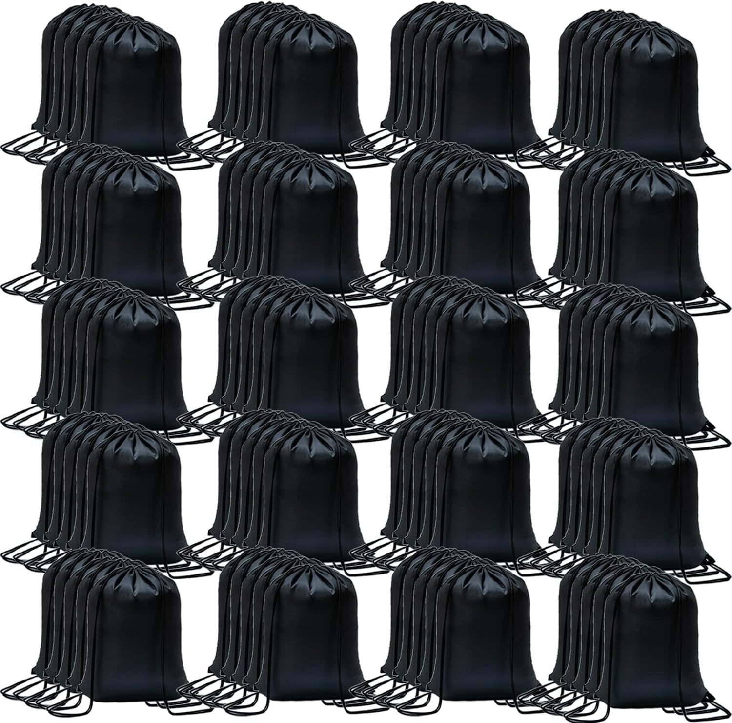 Durable Drawstring Bags (100-Pack) – Lightweight, Adjustable, & Machine Washable
