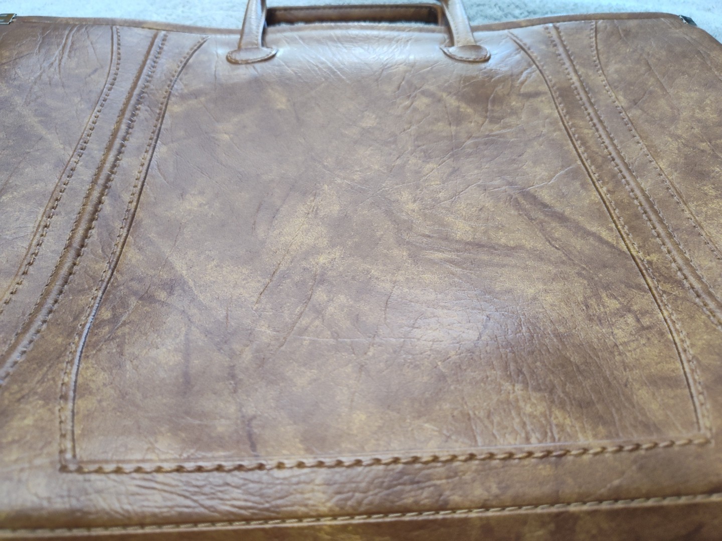 Vtg 1975 American Luggage Works Escort Brown Leather Briefcase Portfolio Attache