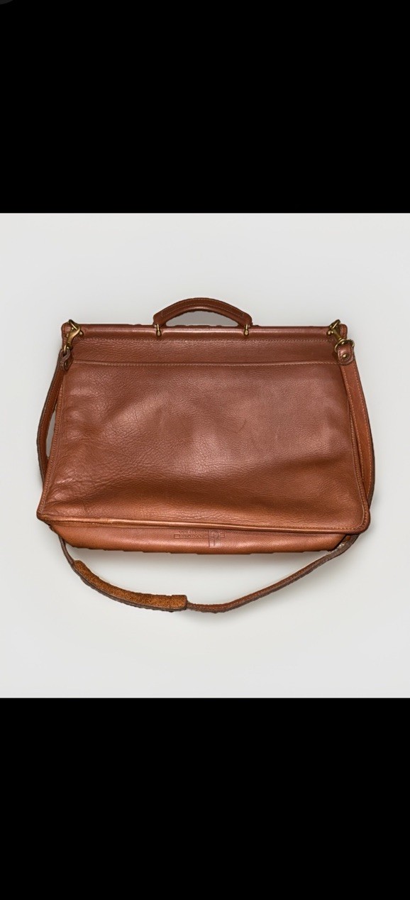 jack georges messenger bag briefcase Vintage Leather Brown Made In USA