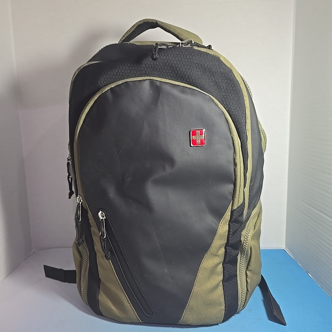 Swissgear Green And Black Backpack Travel Laptop Case
