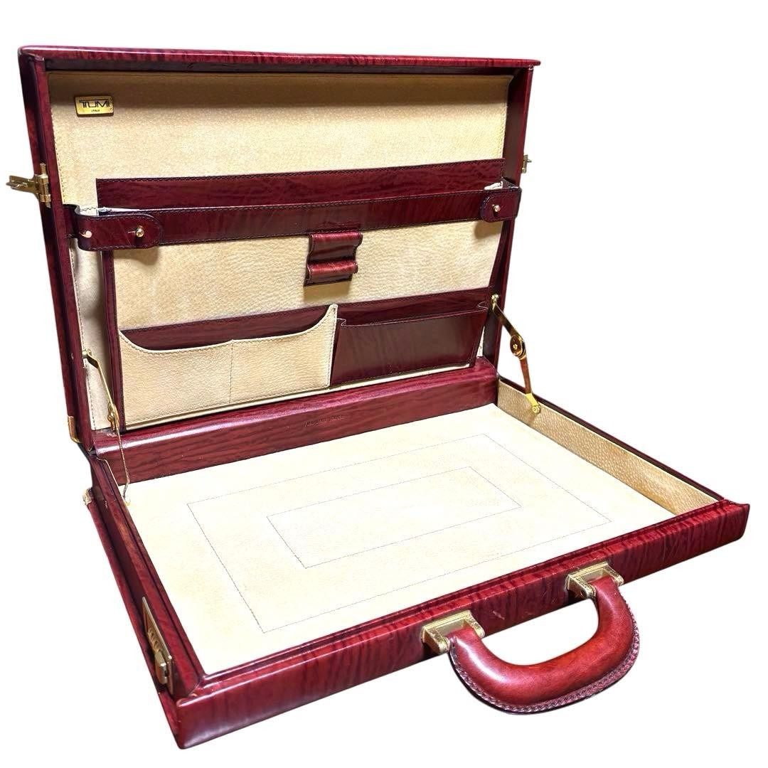 Excellent Condition TUMI Italy Made Leather Attache Case Business Bag TUMI