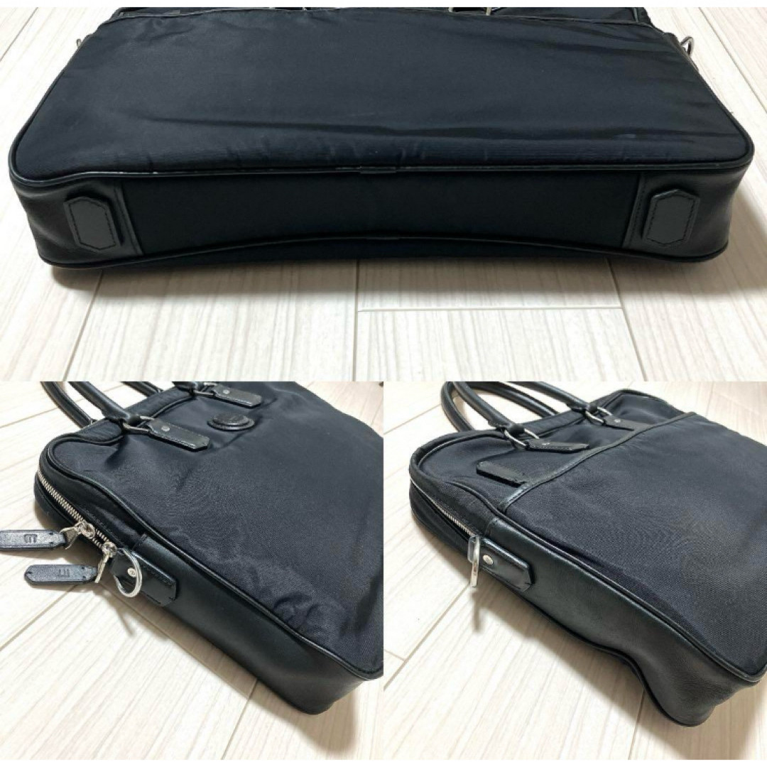 Dunhill Business bag A4 storage briefcase for men black leather nylon 28×40×7cm