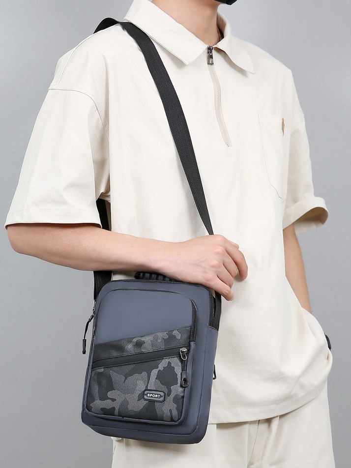 Men’s Navy Handbag Shoulder Bag Crossbody Casual Camouflage Style