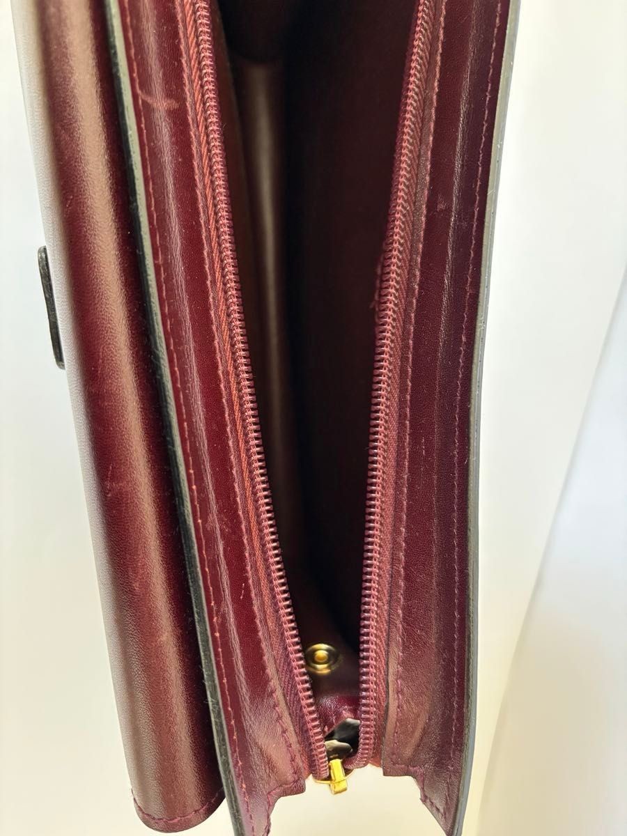 BALLY Second Bag Genuine Leather Clutch Handbag Brown Vintage 15x25x5cm
