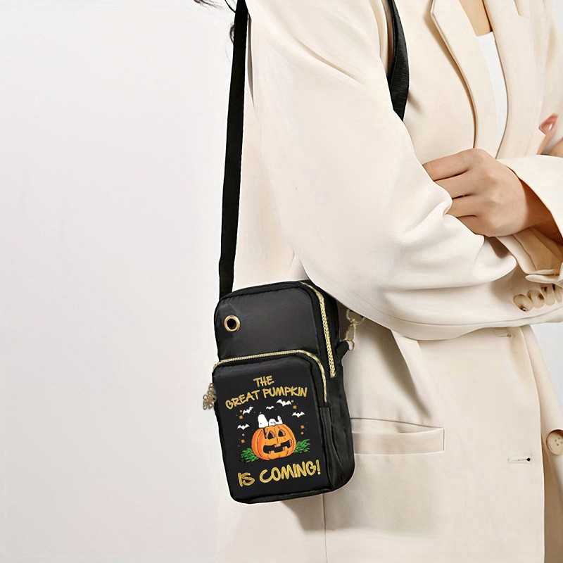 Halloween Pumpkin Crossbody Bag Mini Phone Purse Coin Wallet Shoulder Pouch Cute