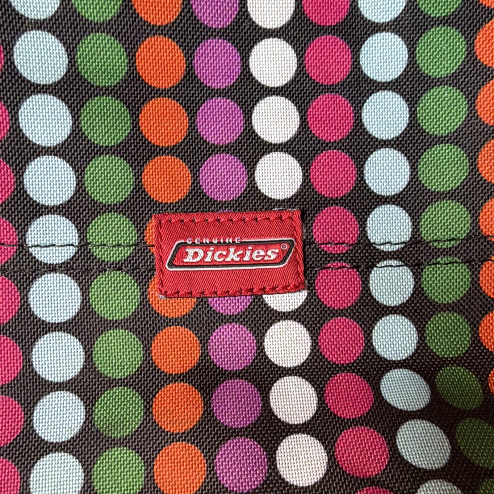 Dickies Multicolor/Black Polka Dot Messenger Bag, Zip Buckle, Pockets Strap